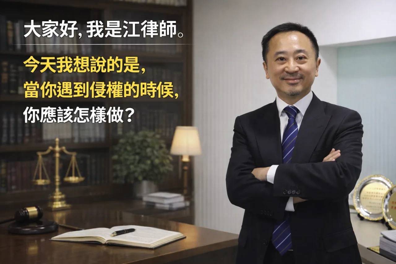江律師：當你遇到侵權的時候，你應該怎樣做？